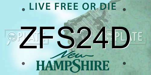 ZFS24D New Hampshire License Plate