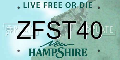 ZFST40 New Hampshire License Plate