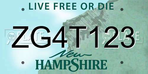 ZG4T123 New Hampshire License Plate