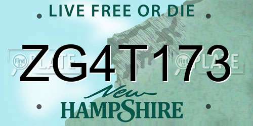 ZG4T173 New Hampshire License Plate