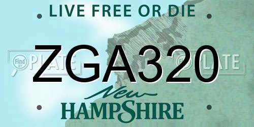 ZGA320 New Hampshire License Plate