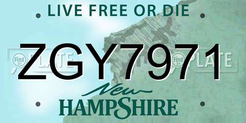ZGY7971 New Hampshire License Plate