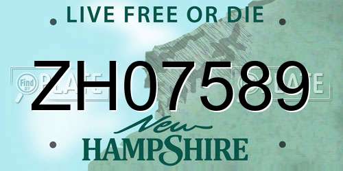 ZH07589 New Hampshire License Plate