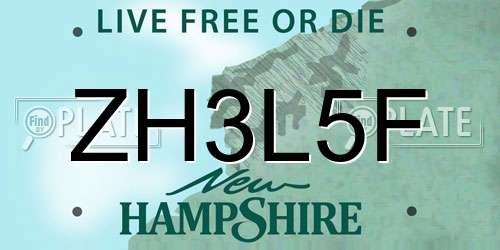 ZH3L5F New Hampshire License Plate