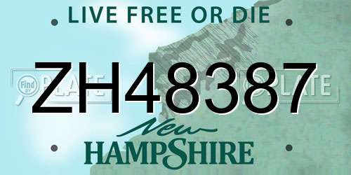 ZH48387 New Hampshire License Plate