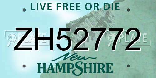 ZH52772 New Hampshire License Plate