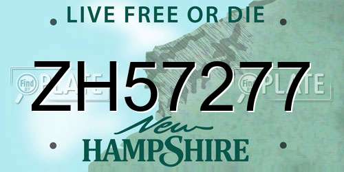 ZH57277 New Hampshire License Plate