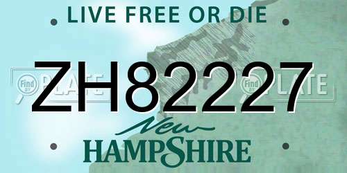 ZH82227 New Hampshire License Plate