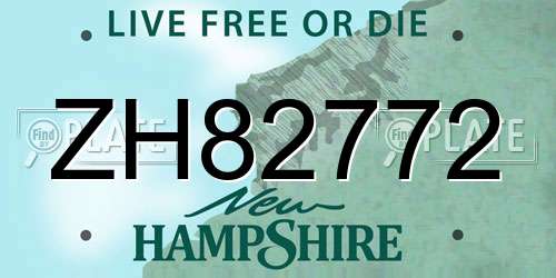ZH82772 New Hampshire License Plate