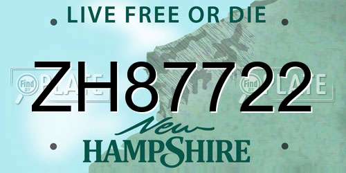 ZH87722 New Hampshire License Plate