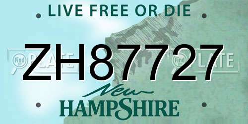 ZH87727 New Hampshire License Plate
