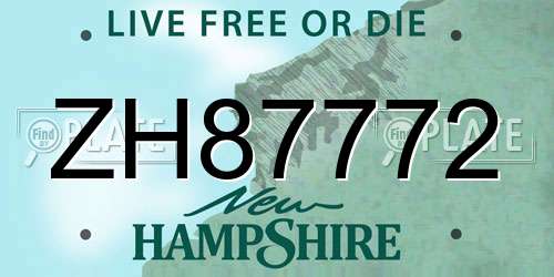 ZH87772 New Hampshire License Plate
