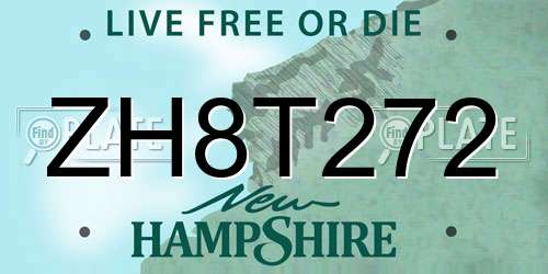 ZH8T272 New Hampshire License Plate