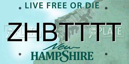 ZHBTTTT New Hampshire License Plate