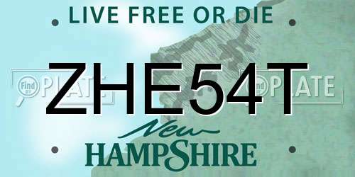 ZHE54T New Hampshire License Plate