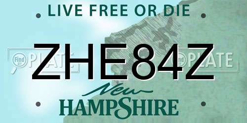 ZHE84Z New Hampshire License Plate