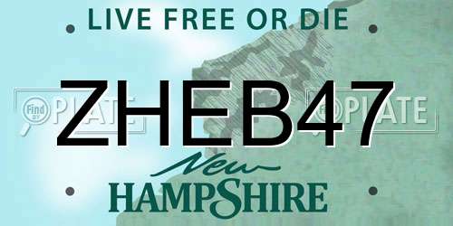 ZHEB47 New Hampshire License Plate