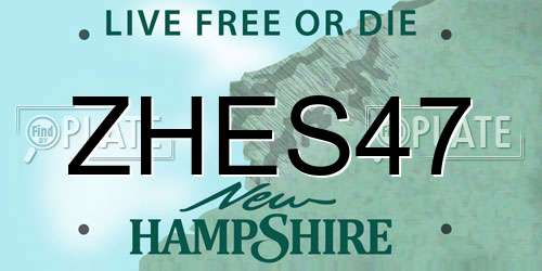 ZHES47 New Hampshire License Plate