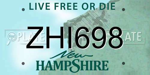 ZHI698 New Hampshire License Plate