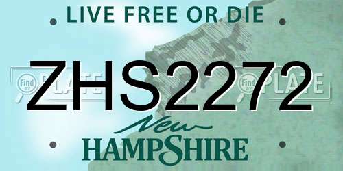 ZHS2272 New Hampshire License Plate