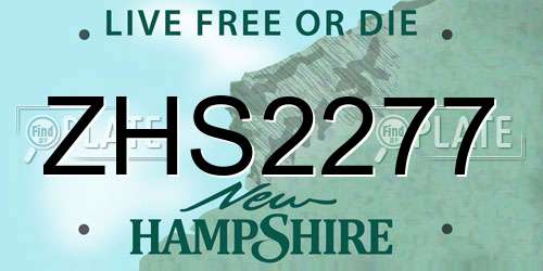 ZHS2277 New Hampshire License Plate