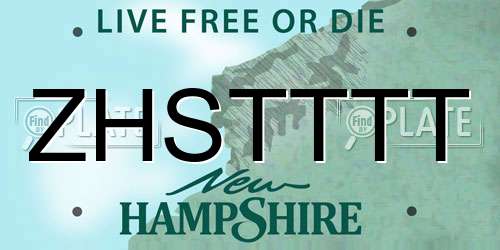 ZHSTTTT New Hampshire License Plate