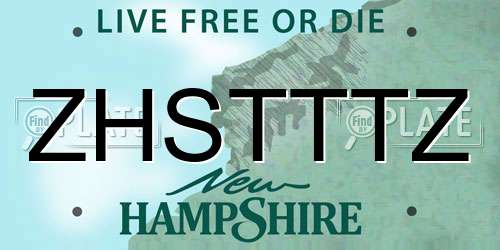 ZHSTTTZ New Hampshire License Plate