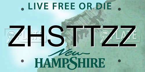 ZHSTTZZ New Hampshire License Plate