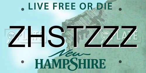 ZHSTZZZ New Hampshire License Plate