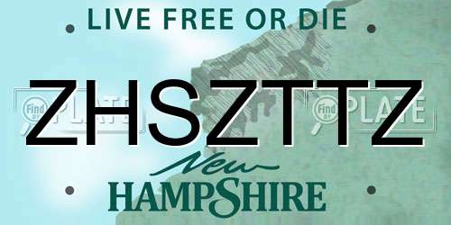 ZHSZTTZ New Hampshire License Plate