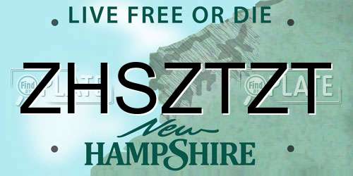 ZHSZTZT New Hampshire License Plate