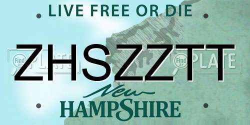 ZHSZZTT New Hampshire License Plate