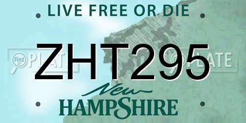 ZHT295 New Hampshire License Plate