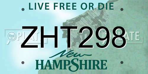 ZHT298 New Hampshire License Plate