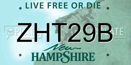 ZHT29B New Hampshire License Plate