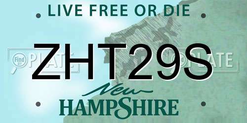 ZHT29S New Hampshire License Plate