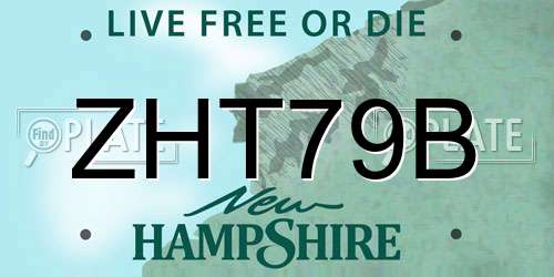 ZHT79B New Hampshire License Plate