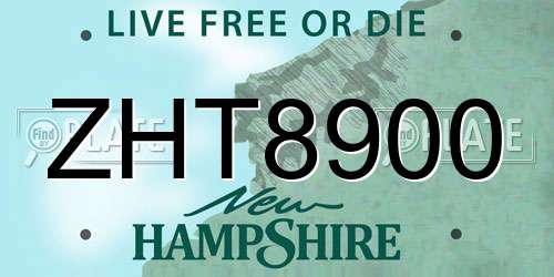 ZHT8900 New Hampshire License Plate