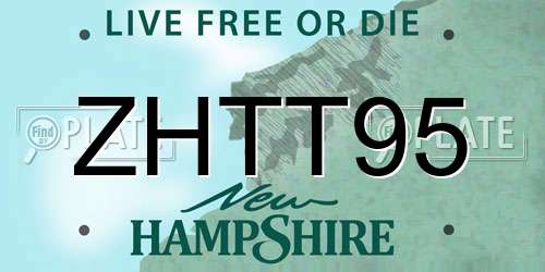 ZHTT95 New Hampshire License Plate