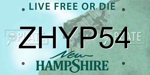 ZHYP54 New Hampshire License Plate