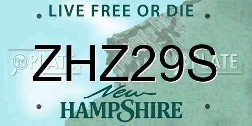ZHZ29S New Hampshire License Plate