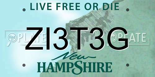 ZI3T3G New Hampshire License Plate
