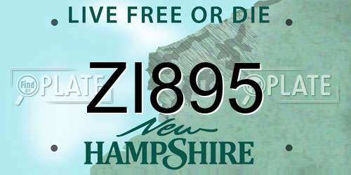 ZI895 New Hampshire License Plate