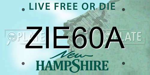 ZIE60A New Hampshire License Plate