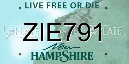 ZIE791 New Hampshire License Plate