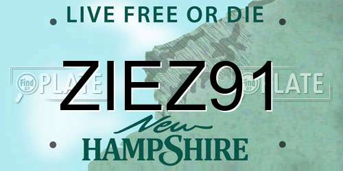ZIEZ91 New Hampshire License Plate