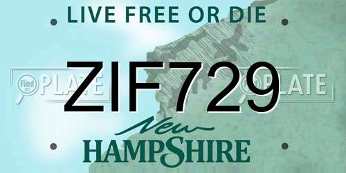 ZIF729 New Hampshire License Plate