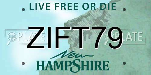 ZIFT79 New Hampshire License Plate