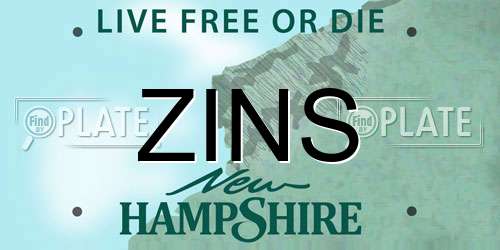 ZINS New Hampshire License Plate