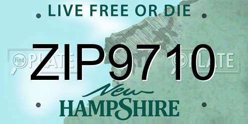 ZIP9710 New Hampshire License Plate